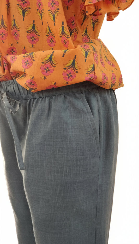 Cotton pants - Greyish blue