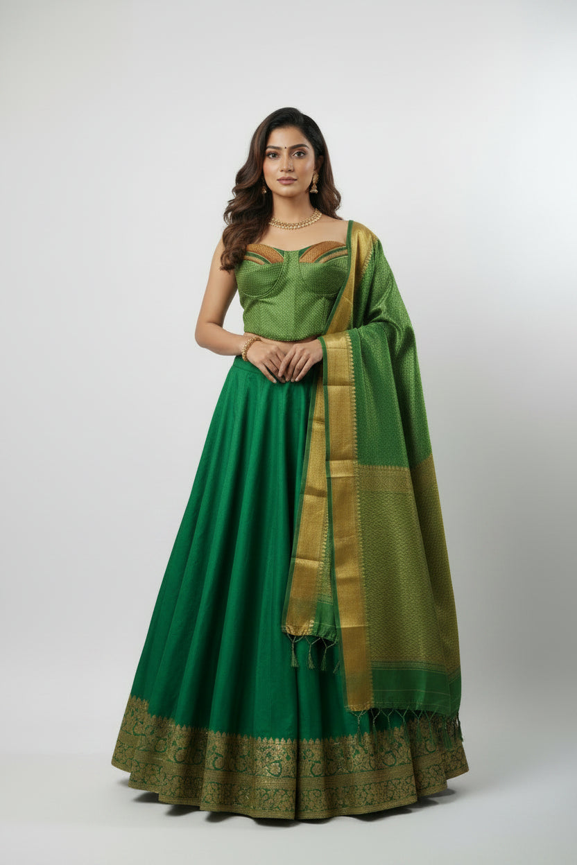 GREEN AND GOLD KHANN CORSET
