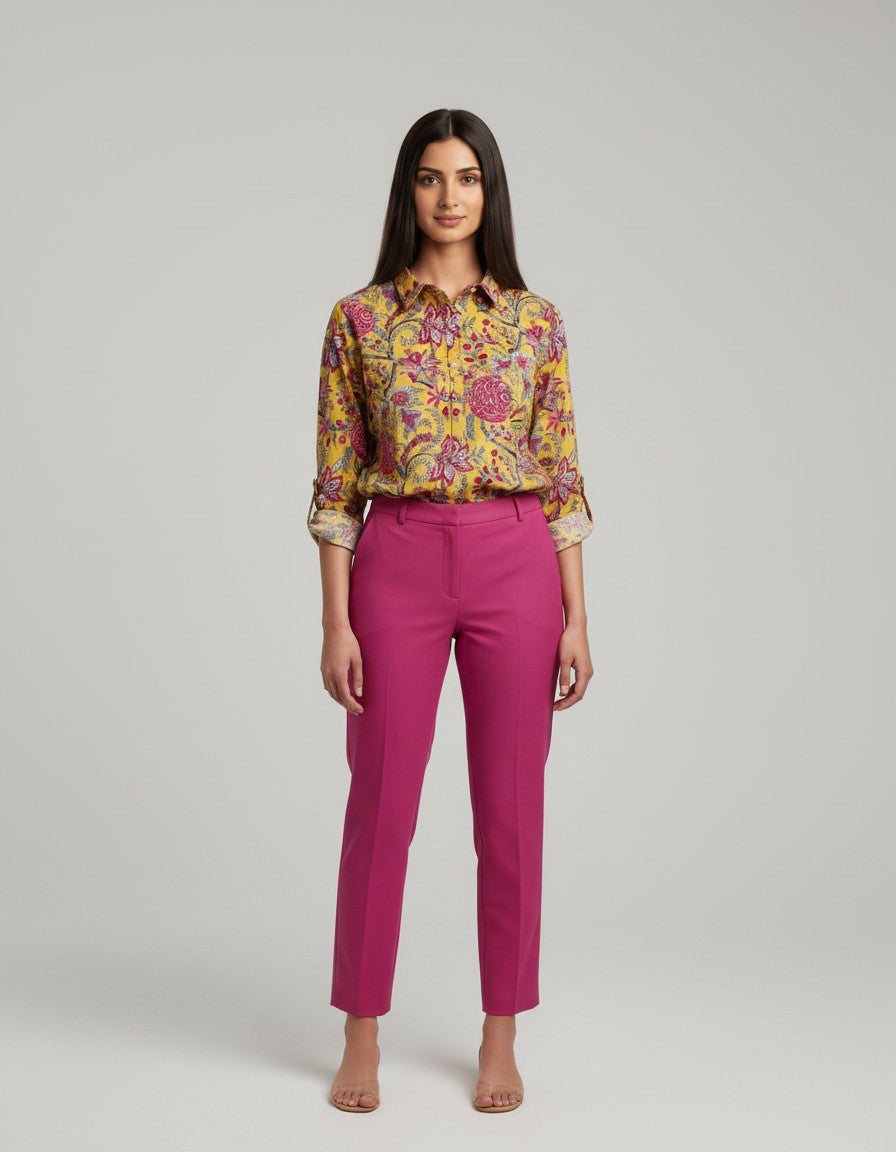 Floral Print Cotton Shirt for Women