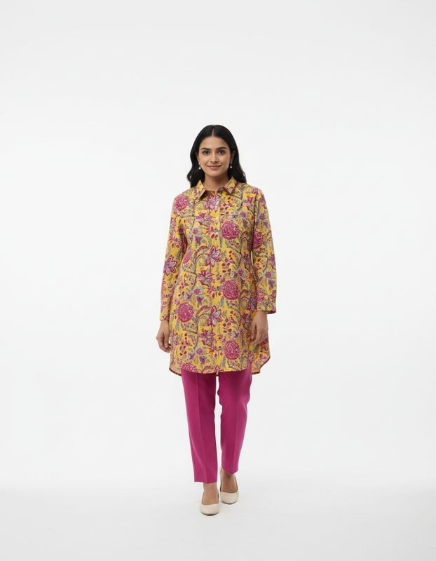 Floral Print Cotton Shirt for Women